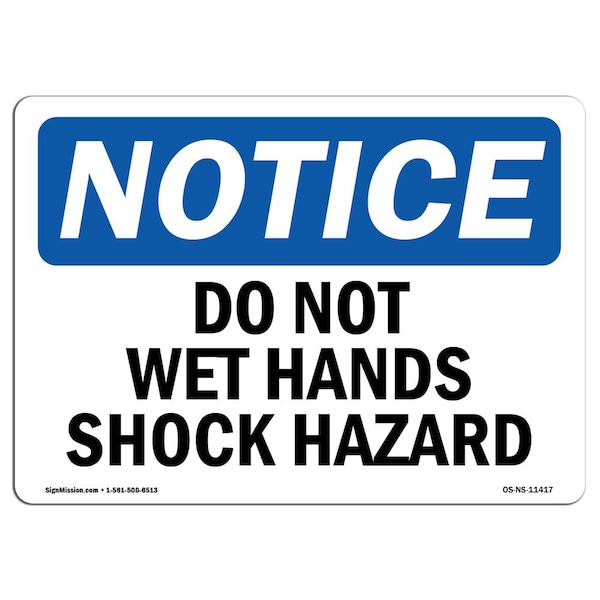OSHA Notice Sign, 7" Height, Aluminum, Do Not Work On This Equipment Sign With Symbol, Landscape